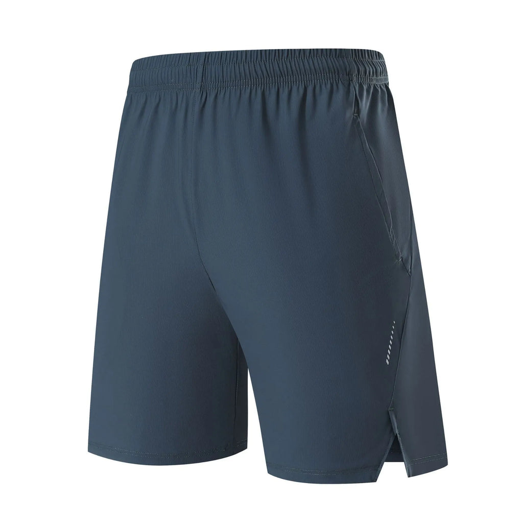 Men's ice silk sports shorts in breathable nylon fabric showing mid waist design