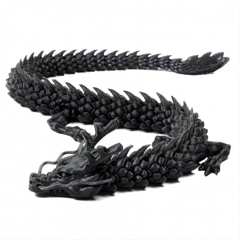 3D printed Chinese dragon car ornament in 30cm length with detailed plastic artwork