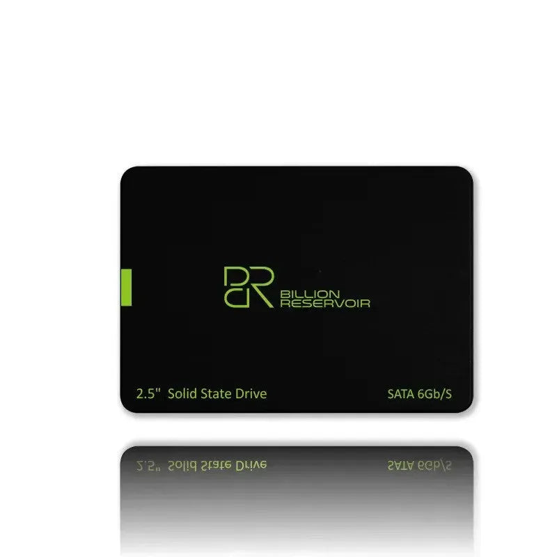 Black plastic solid state drive measuring 100mm by 70mm with SATA 3.0 interface for desktop computers