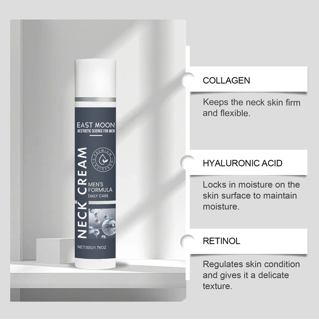 50g tube of men's neck cream with collagen and retinol formula