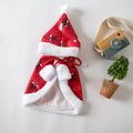 Red Riding Hood cape costume for cats in seasonal red or green colours with size options