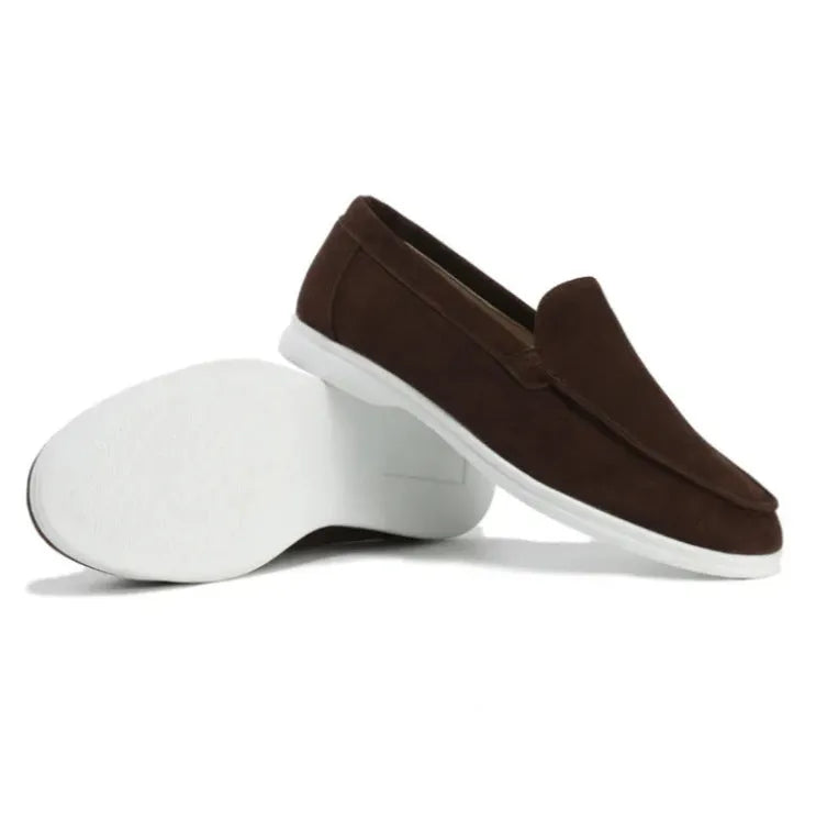 Men's artificial leather summer loafers with round toe and flat heel, available in multiple colours and sizes 37-48