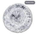 Plush fabric pet bed in round shape for dogs and cats multiple sizes and colours