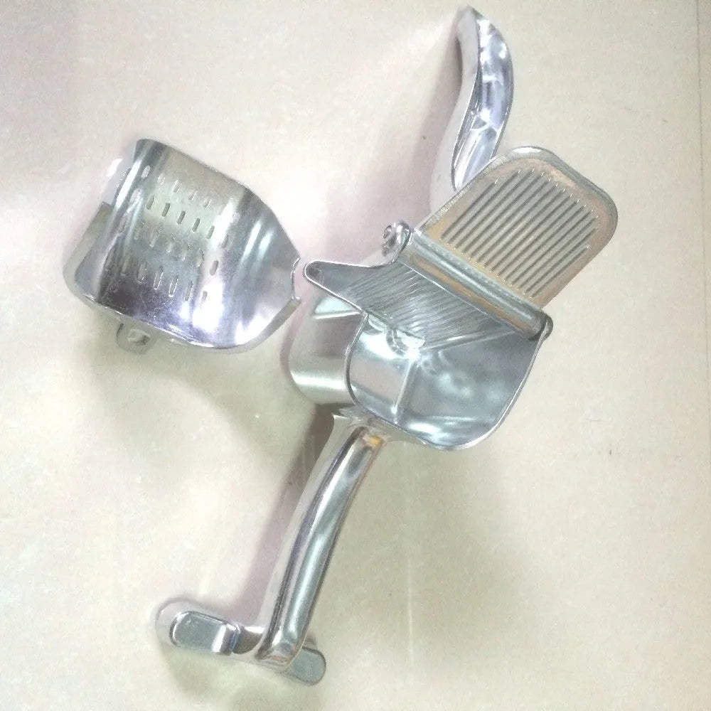 Silver heavy-duty aluminium alloy lemon squeezer with large bowl and press lever.