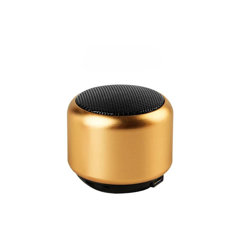 Portable mini Bluetooth speaker in choice of four colours showing compact 20-24cm size