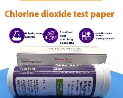 Bottle of 50 chlorine dioxide concentration test paper strips for water detection