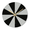 Minimalist clear tempered glass wall clock, 29.5cm diameter, with black printed numerals on silent movement.