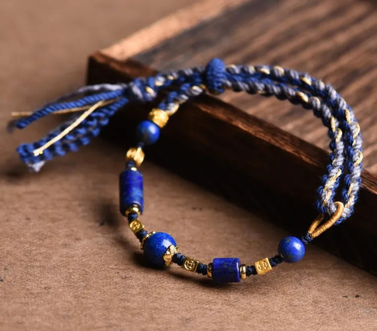 DIY woven watch band with hand-woven rope design in flexible wire showing ethnic style details
