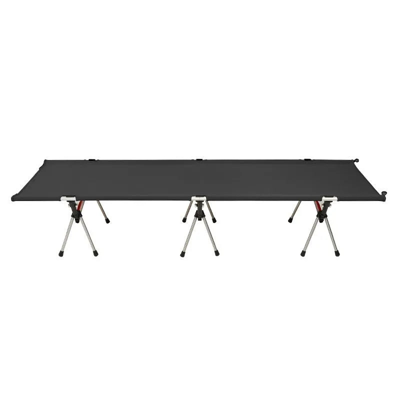 Portable folding camping bed with aluminium frame and polyester cloth in multiple colour options