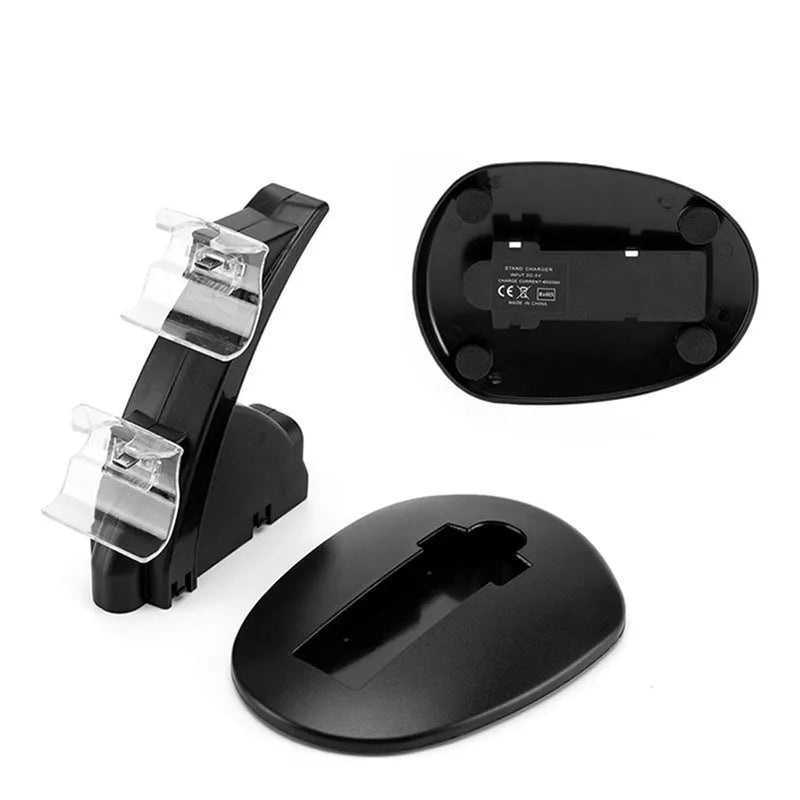 Black Xbox dual controller charging dock station for Xbox One and Xbox One S gamepads.