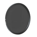 Slim aluminium ND8 camera filter showing front glass and threaded mount, with size markings visible.
