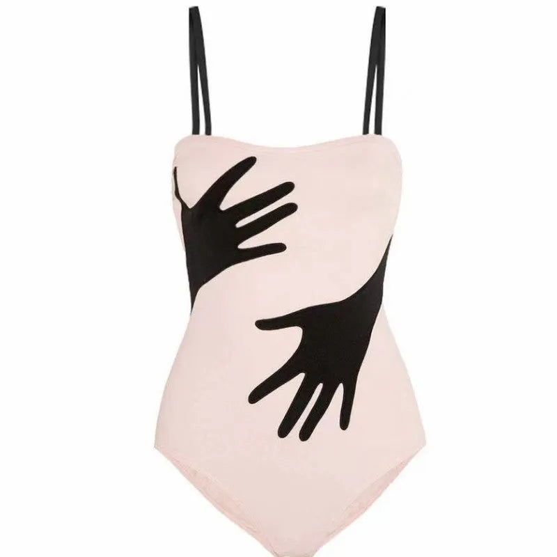 Women's one-piece bikini swimwear in polyester fabric for beach holidays