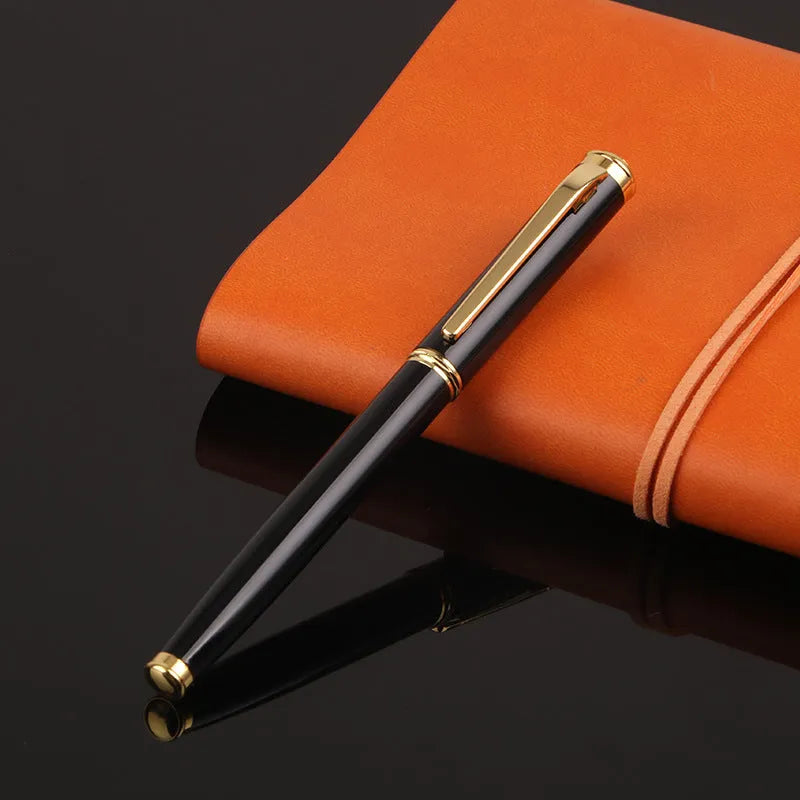 Metal shell ink pen with 0.5mm Yijin nib in red or black colour options for office and student writing
