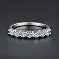 925 sterling silver ring with round Hearts and Arrows cut synthetic moissanite, silver finish