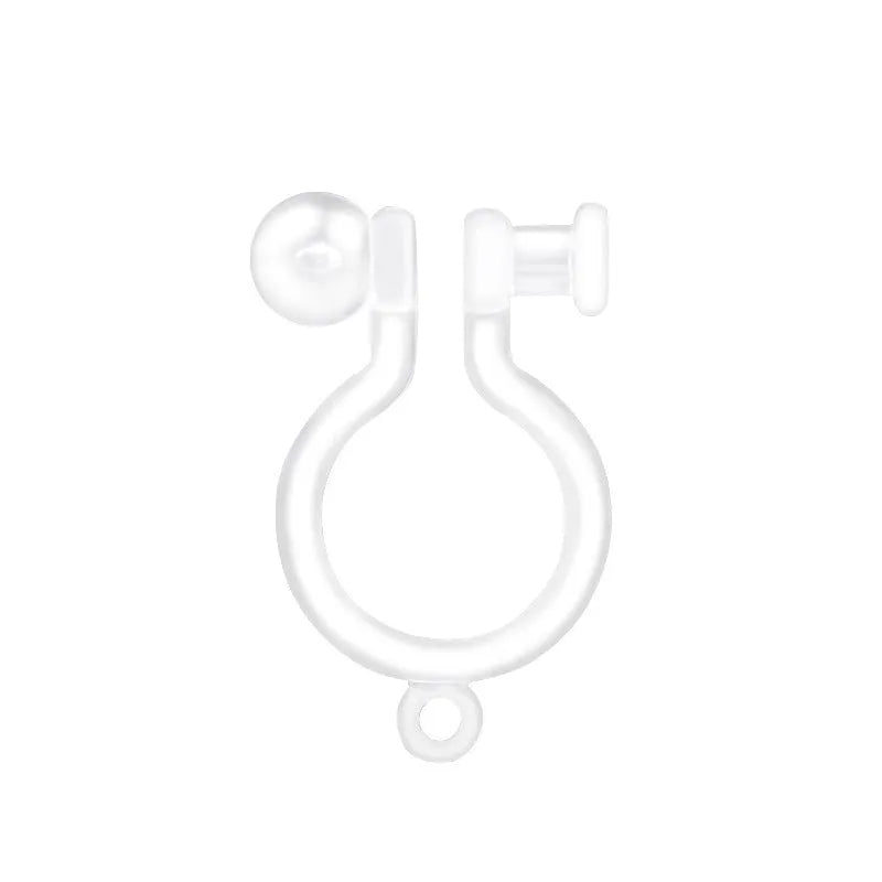 Transparent plastic resin U-shaped ear clip converter for turning ear studs into clip-on earrings, unisex