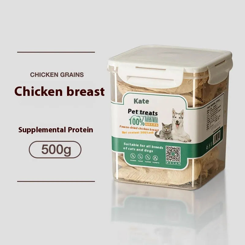 500g chicken freeze-dried cat snacks in bag or can packaging without grain content