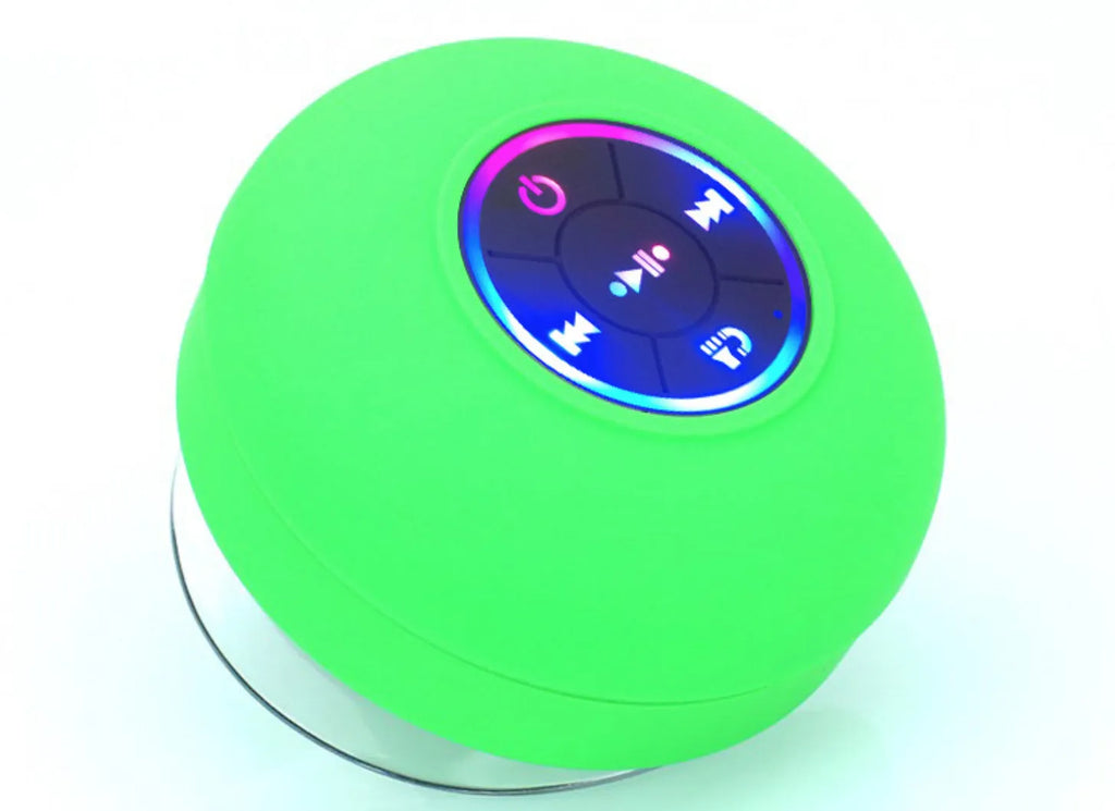 BTS07 large suction cup waterproof Bluetooth speaker with LED light in six colour options.