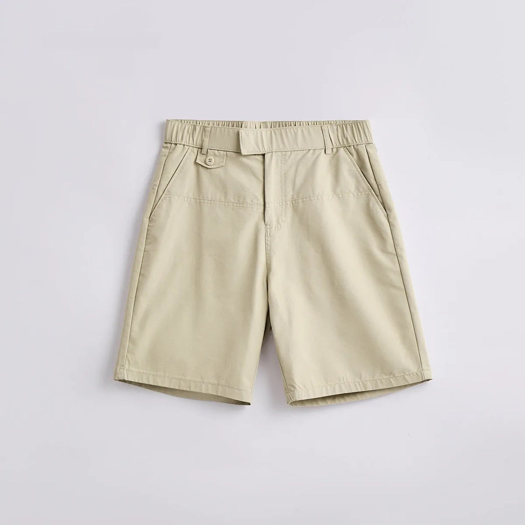 Men's casual shorts in cotton blend fabric with micro-elastic waistband and loose fit