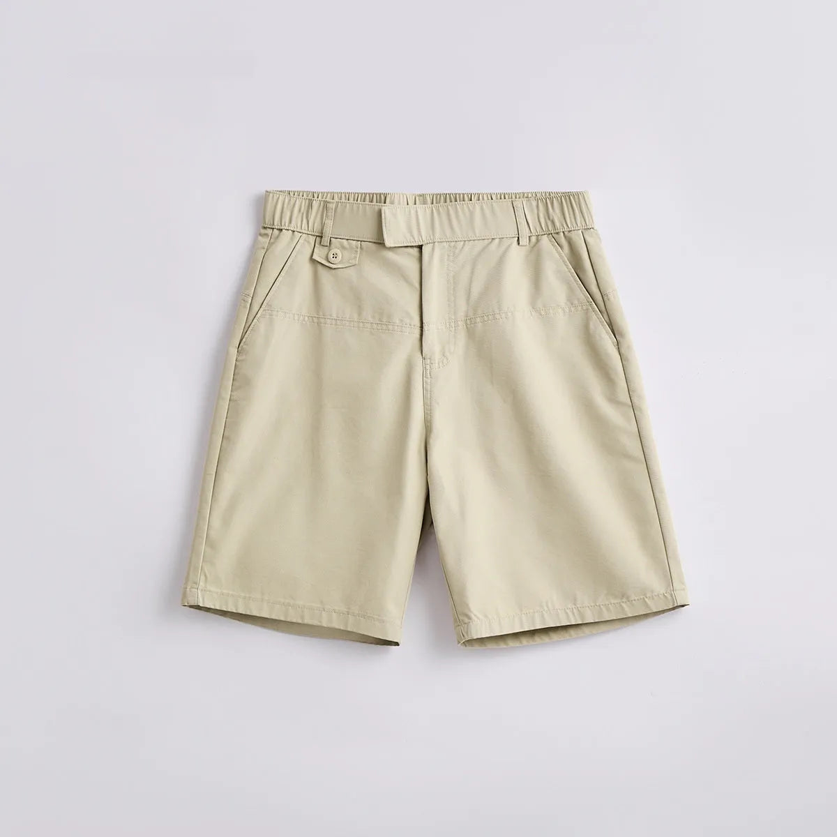 Men's casual shorts in cotton blend fabric with micro-elastic waistband and loose fit