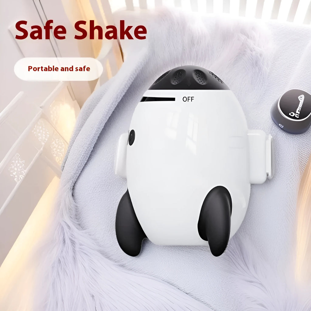White baby sleep comforter with automatic shaking and Bluetooth connectivity for infants