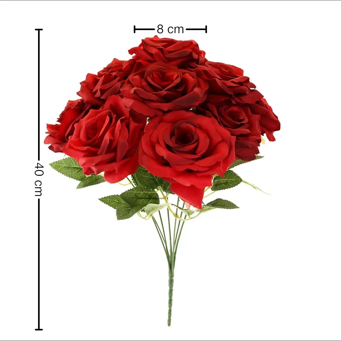 9-head artificial silk flower row in 14 colours for wedding decoration and photography props