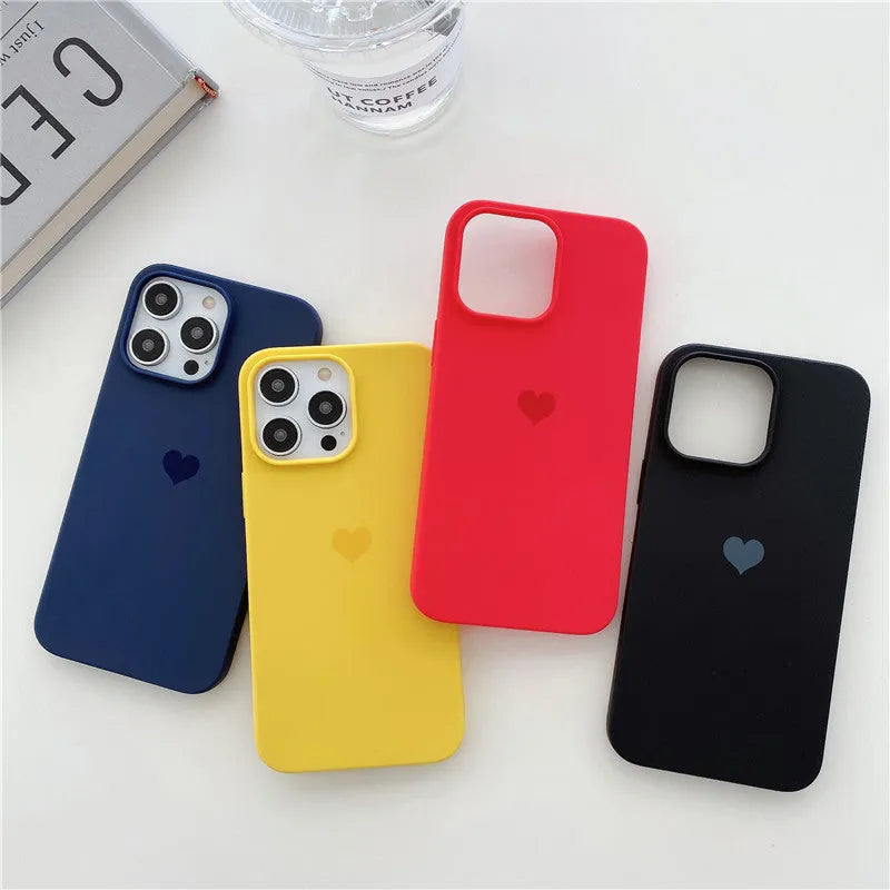 Little Love frosted TPU phone case for iPhone, fall protection, love theme, Matcha colour