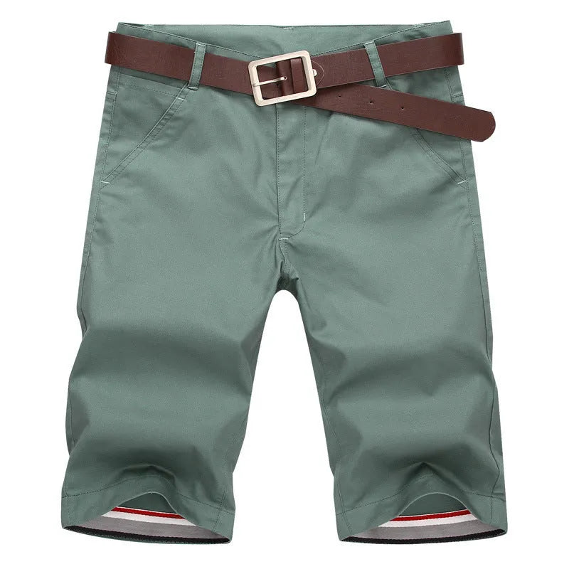 Teen casual cotton shorts for men with elastic waistband and drawstring in colour options