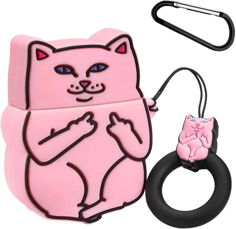 Silicone flip protective case for AirPods 2nd generation with cartoon animal design