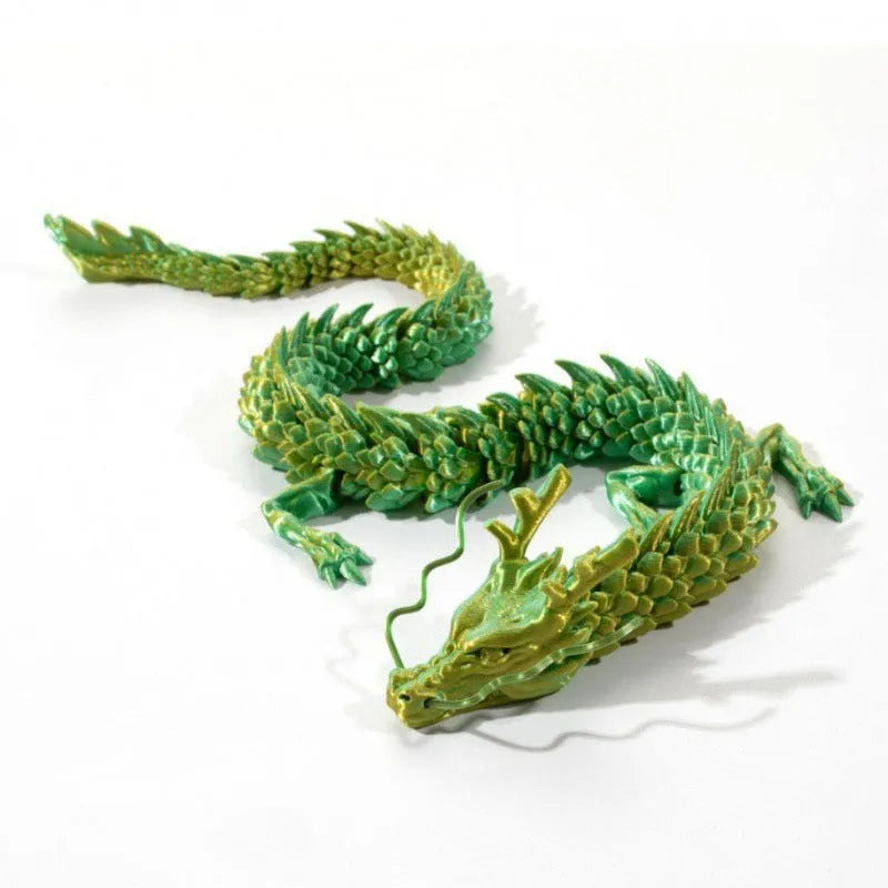 3D printed Chinese dragon car ornament in 30cm length with detailed plastic artwork