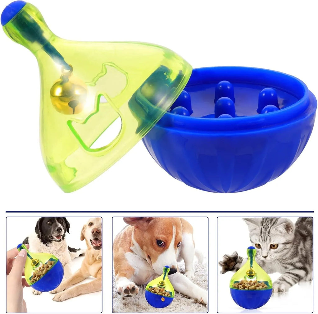 14cm tumbler-shaped pet treat dispenser for dogs and cats with leaker food system