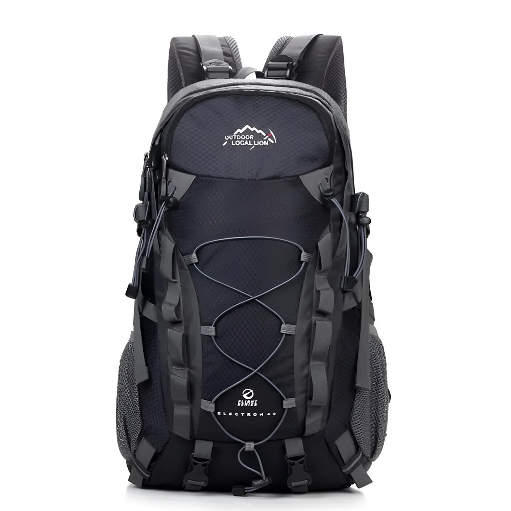 Green polyester leisure sports travel backpack for outdoor activities like hiking and cycling.