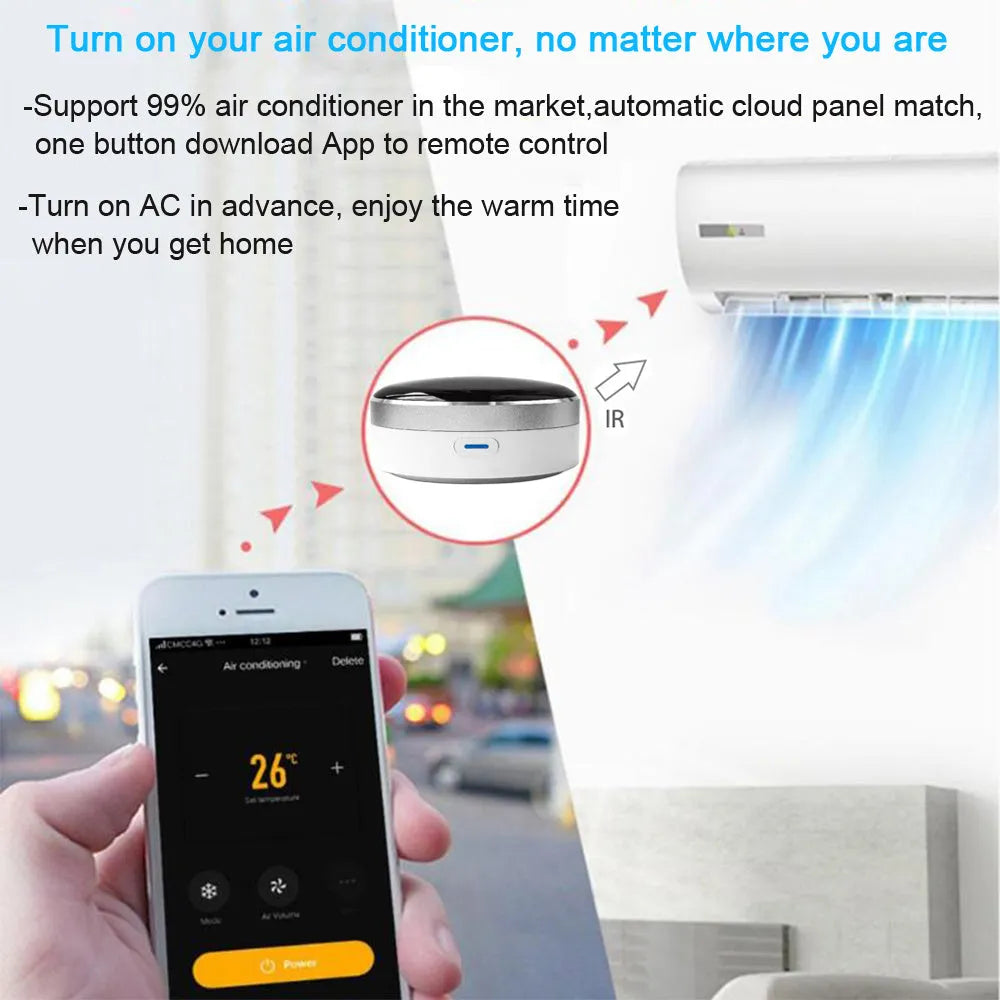 White infrared and RF dual-mode remote control with extended 100-metre wireless range