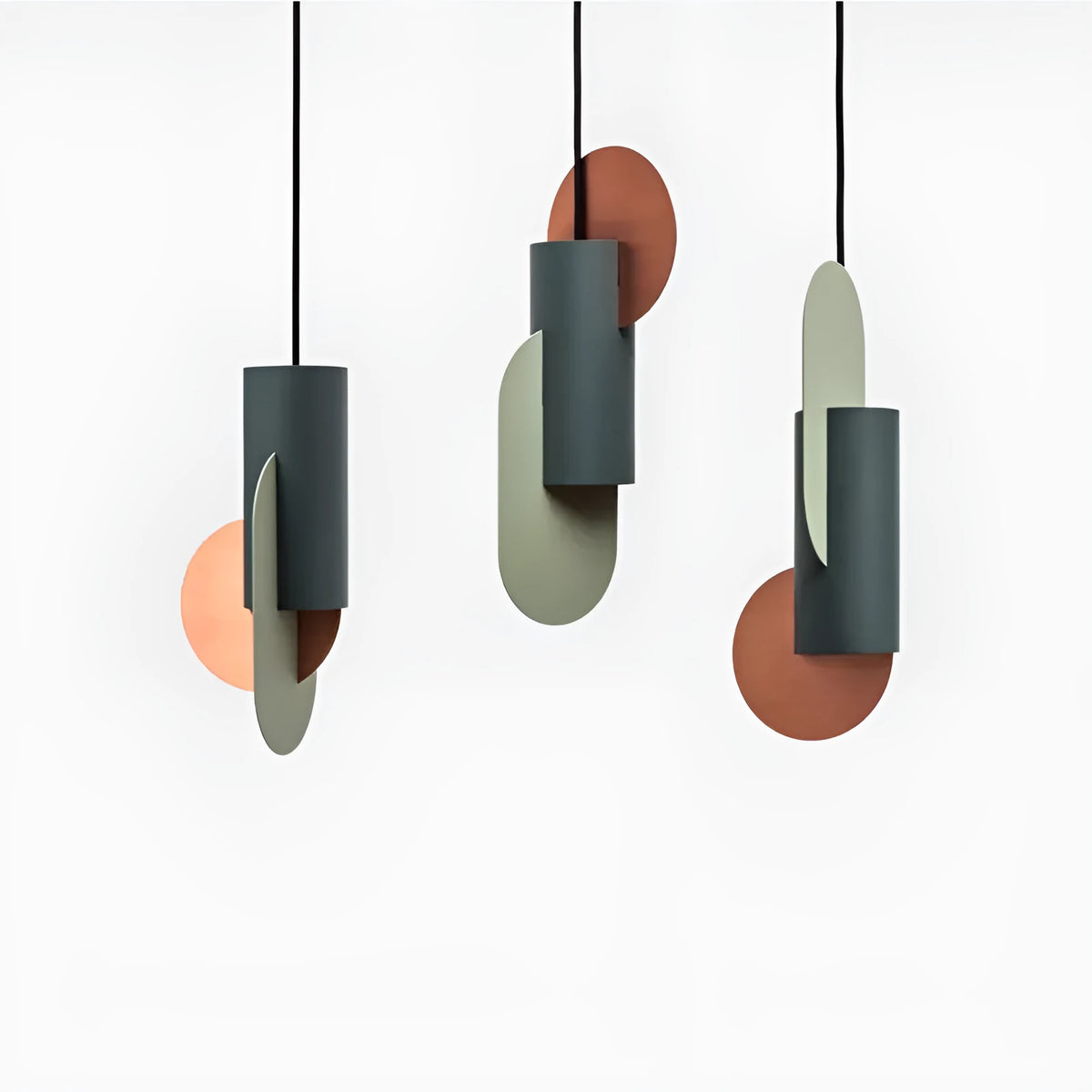 Nordic creative single head small LED chandelier in white grey pink finish, 250x500mm, for dining room or bedroom.