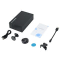 HDQ15 home security camera with bracket and back clip on a white background showing its compact 45x45x13mm size