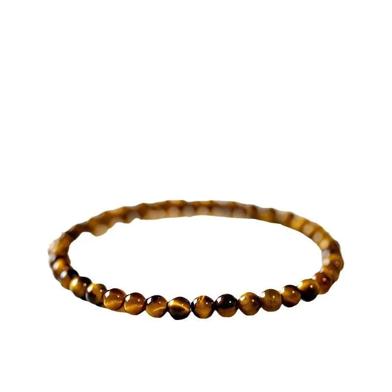 Tigereye stone bracelet with geometric design in New Chinese style, available in different bead sizes