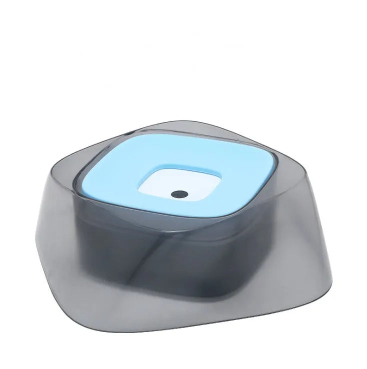 Anti-spill pet dog bowl with floating disc, 750ml capacity, anti-skid base, beige colour