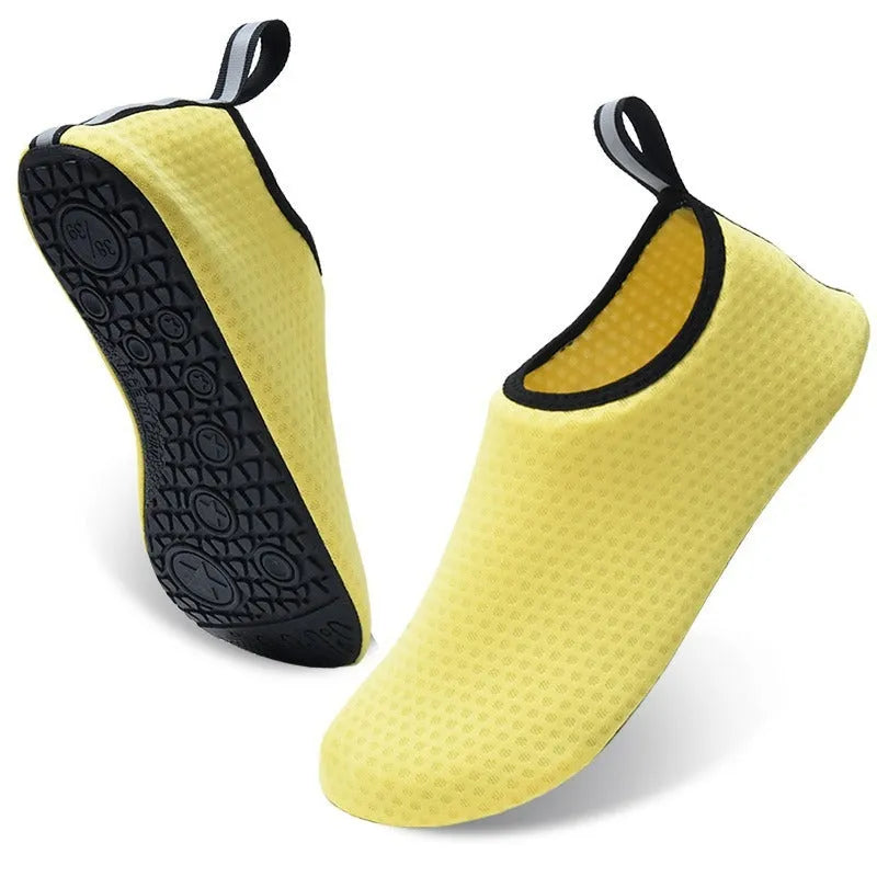 Non-slip beach shoes with mesh upper and TPR sole in multiple colour options