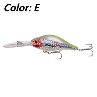 Little fat man Mino fishing lure showing floating rock design and deep diving tongue board