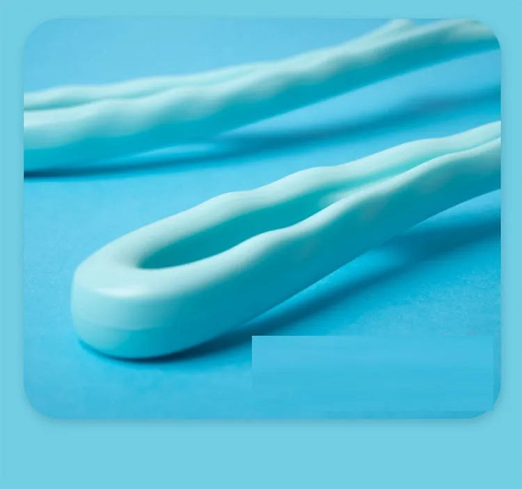 Blue handheld neck massager roller with 96 pressure nodes on a rotating head.