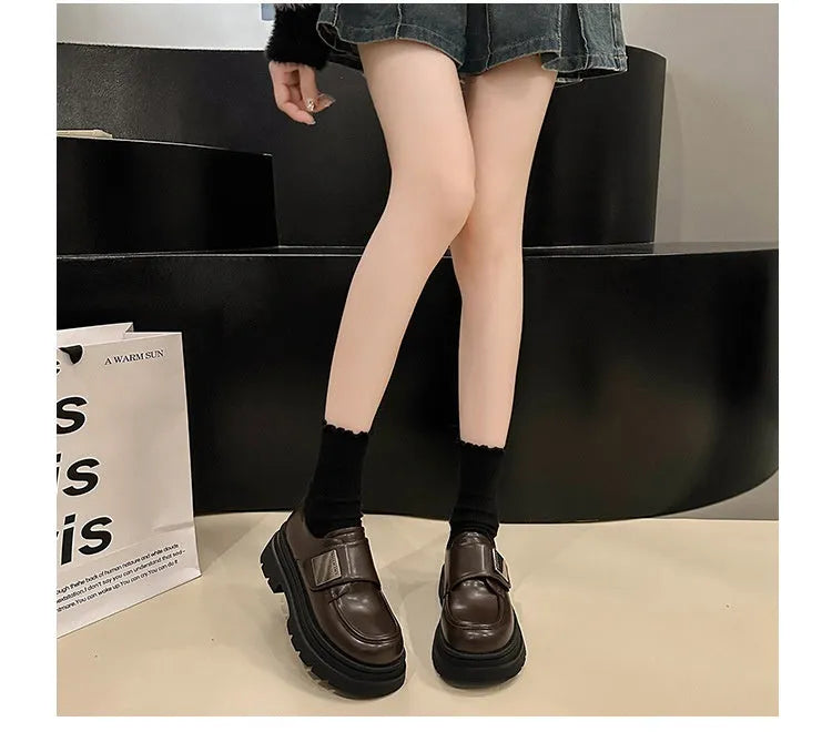Women's black chunky heel square heel shoes with cross strap round toe low top microfiber upper