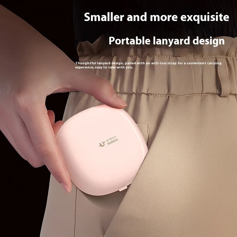 Mini portable magnetic hand warmer USB rechargeable double side heating in white, black, pink, yellow, and green JF331