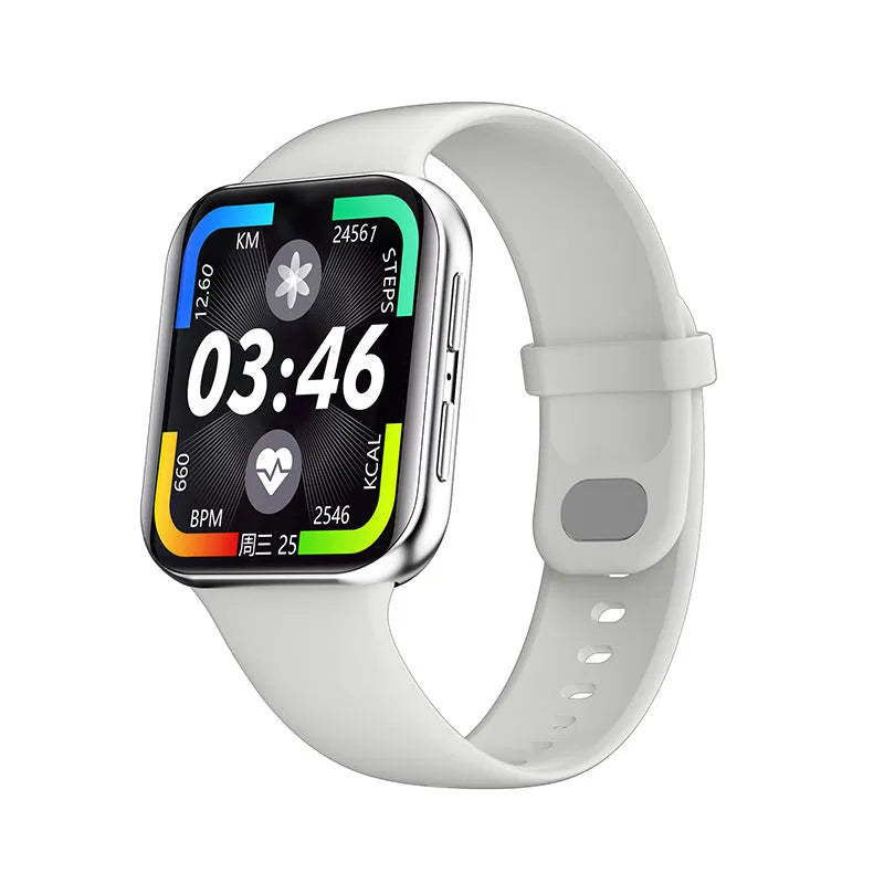 ck68 body temperature Bluetooth smart watch with 1.54-inch screen, aluminium alloy shell and silicone strap, black colour