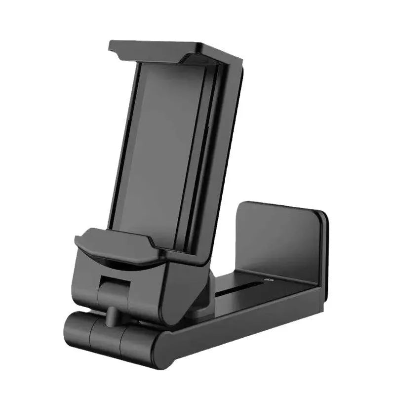 H22 black 360-degree rotary collapsible mobile phone holder on desktop
