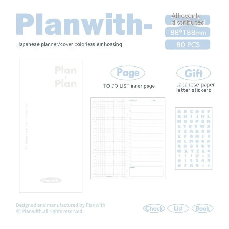 Embossed meter book notebook with 80 pages in five colour options