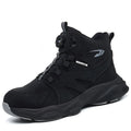 JK7926 black winter steel toe safety boots with high top PVC upper and rubber sole