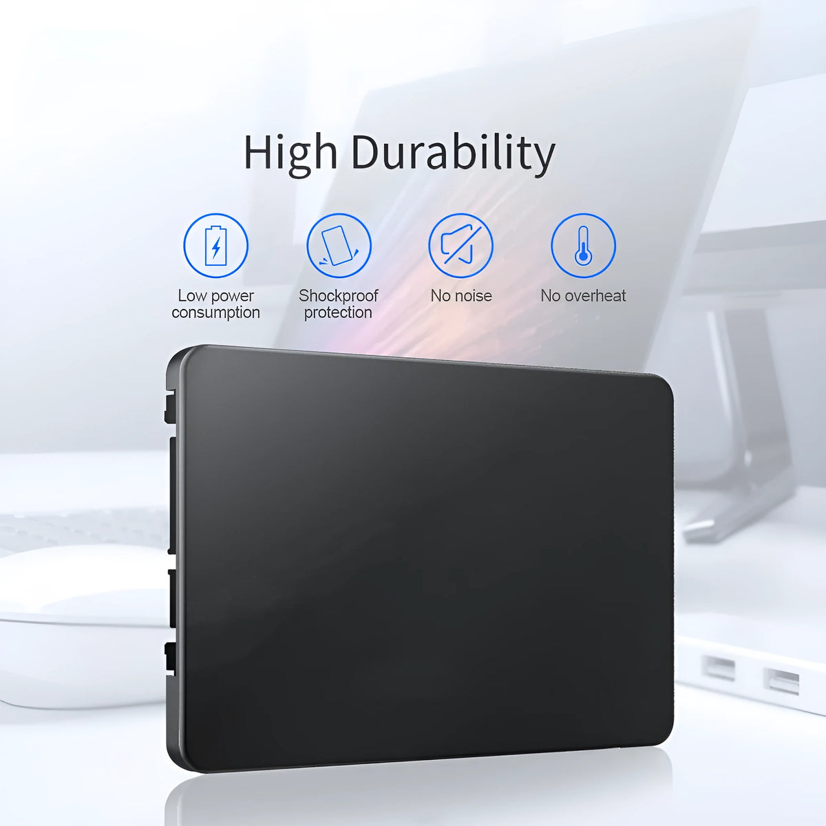 2.5-inch 1TB SATA3 solid state drive with TLC NAND flash, 7mm height, black casing