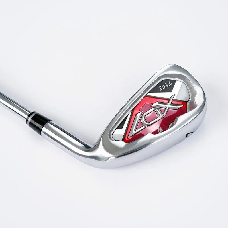 Beginner golf club with carbon or steel shaft in men's red, blue, or women's purple, 940mm length