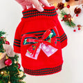 Red and green festive dog Christmas jumper sweater for small and large breeds.