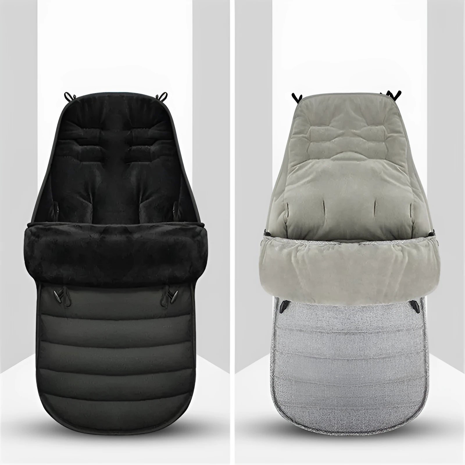 Baby warm cotton sleeping bag 90cm in grey with unisex design for newborns