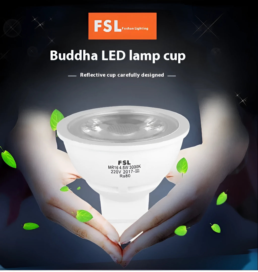 MR16 GU5.3 LED cup spotlight, 50mm diameter, 5W, 220V or 12V, available in 6500K, 4000K and 3000K